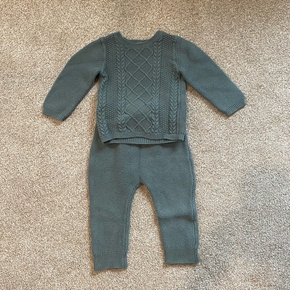 Carters green sweater set toddler boy 12 month
